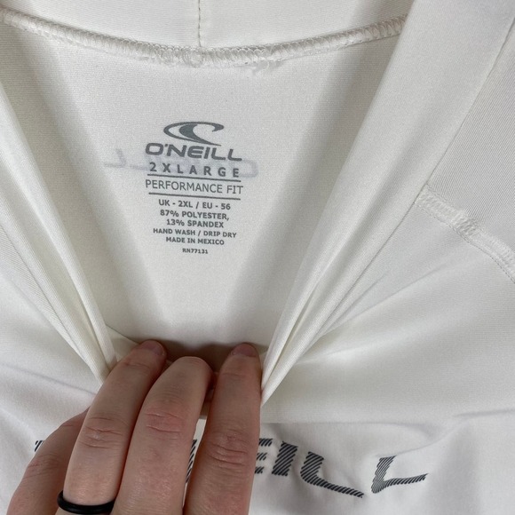 NWT Men's O'Neil White Long Sleeve Crew Neck Skins Body Rash Shirt Size XXL - Picture 2 of 7